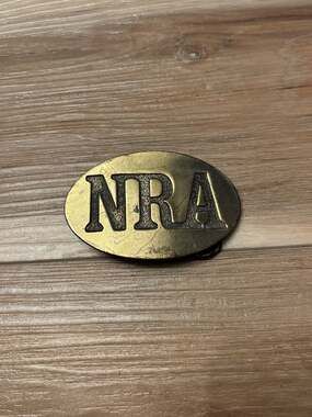 Vintage 1982 NRA National Rifle Association Brass Belt Buckle